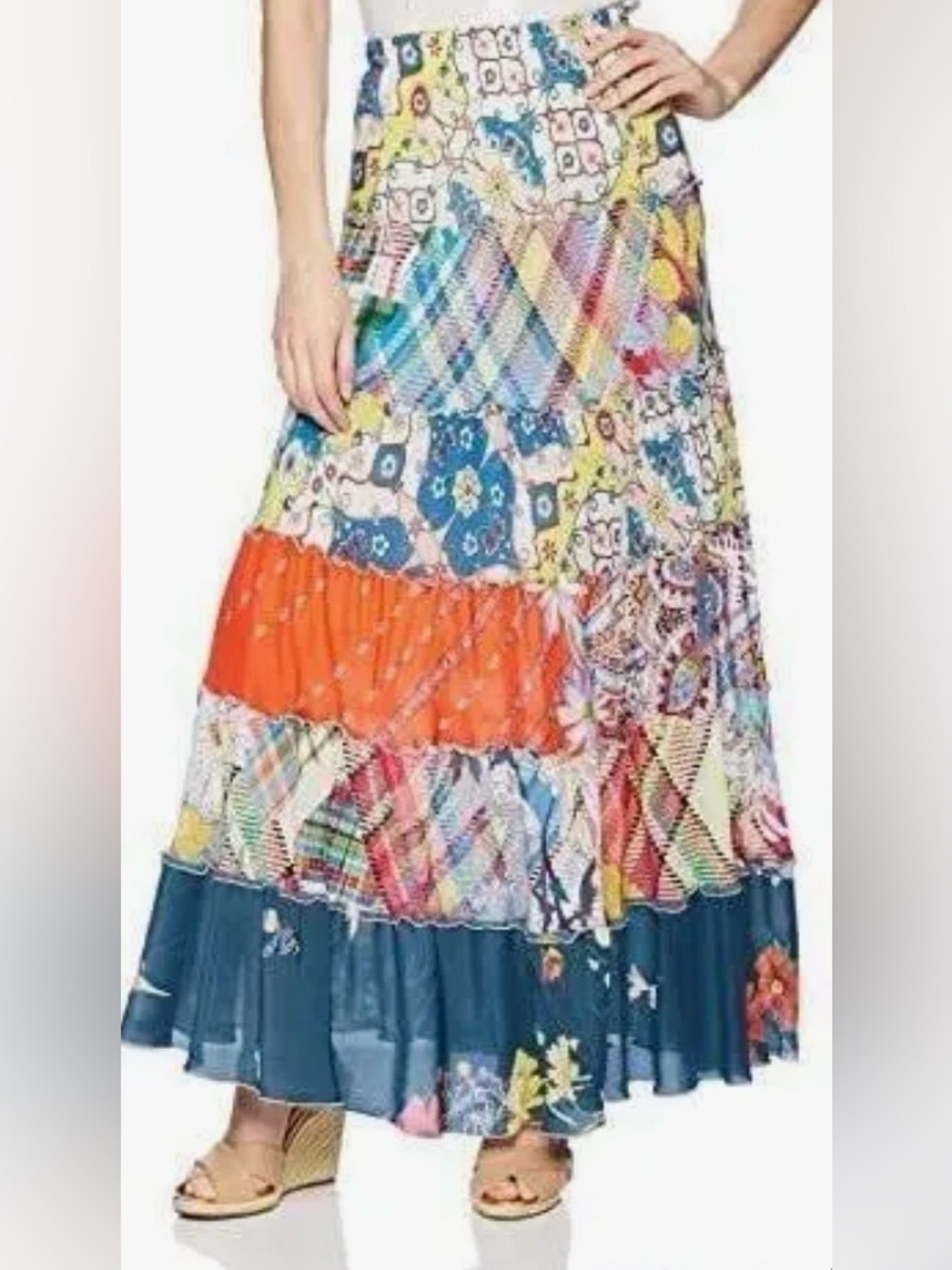 Johnny Was Liana Tiered Maxi Skirt